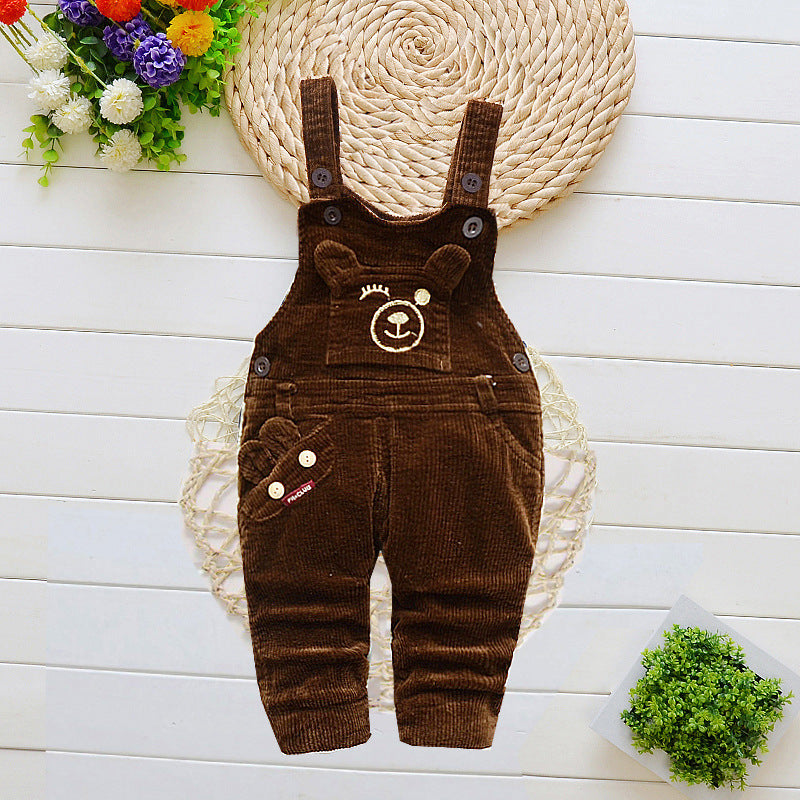 Salopete Salopette enfant fille10.00 Buttons-bear-brown-90cm