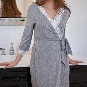 0 Pregnant Women Nightdress Maternity Sleepwear14.78 Dark-Gray-XXL