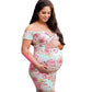 0 Cross V-neck short sleeve plus size maternity dress