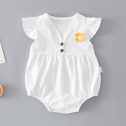 0 Newborn Baby One-piece Baby Girl Summer Style7.82 White-90cm