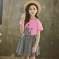 0 Children's Korean Fashion Big Boy Western Style Short-sleeved Two-piece Summer Suit Trendy17.73 Pink-160yards