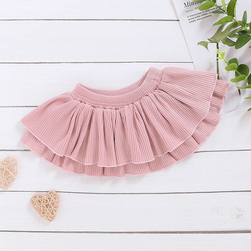 0 Printed fashionable baby girls' clothes6.12 Pink-skirt-100cm