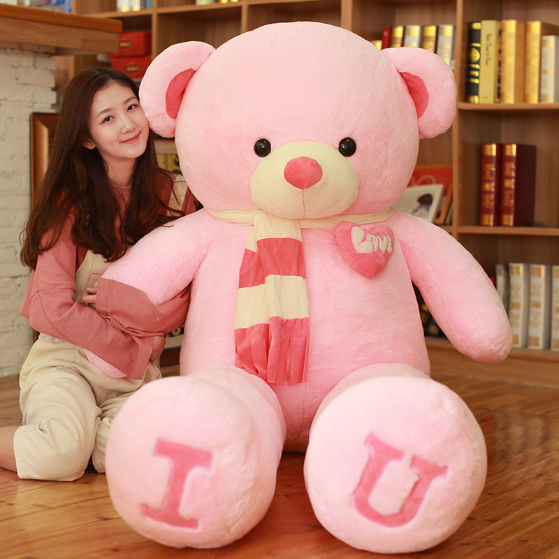 0 Heart Bear Pillow Plush Toy Valentine's Day Gift48.91 Pink-80cm