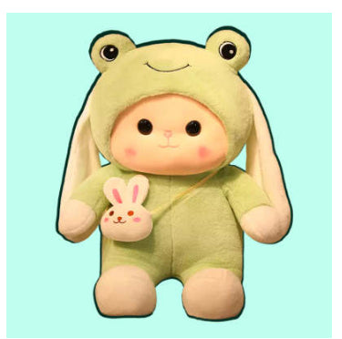 0 Cute Rabbit Doll Pillow Plush Toy Girl82.21 Frog-rabbit-60cm