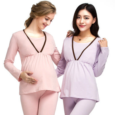 0 Enjoy the winter pregnant pregnant women pregnant women suit long johns lactation clothes suit feeding pajamas Home Furnishing confinement suit