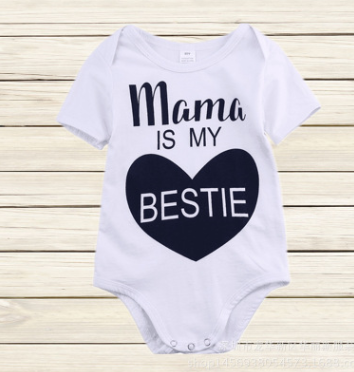 0 Mama is my BESTIE Baby Romper5.30 White-90cm