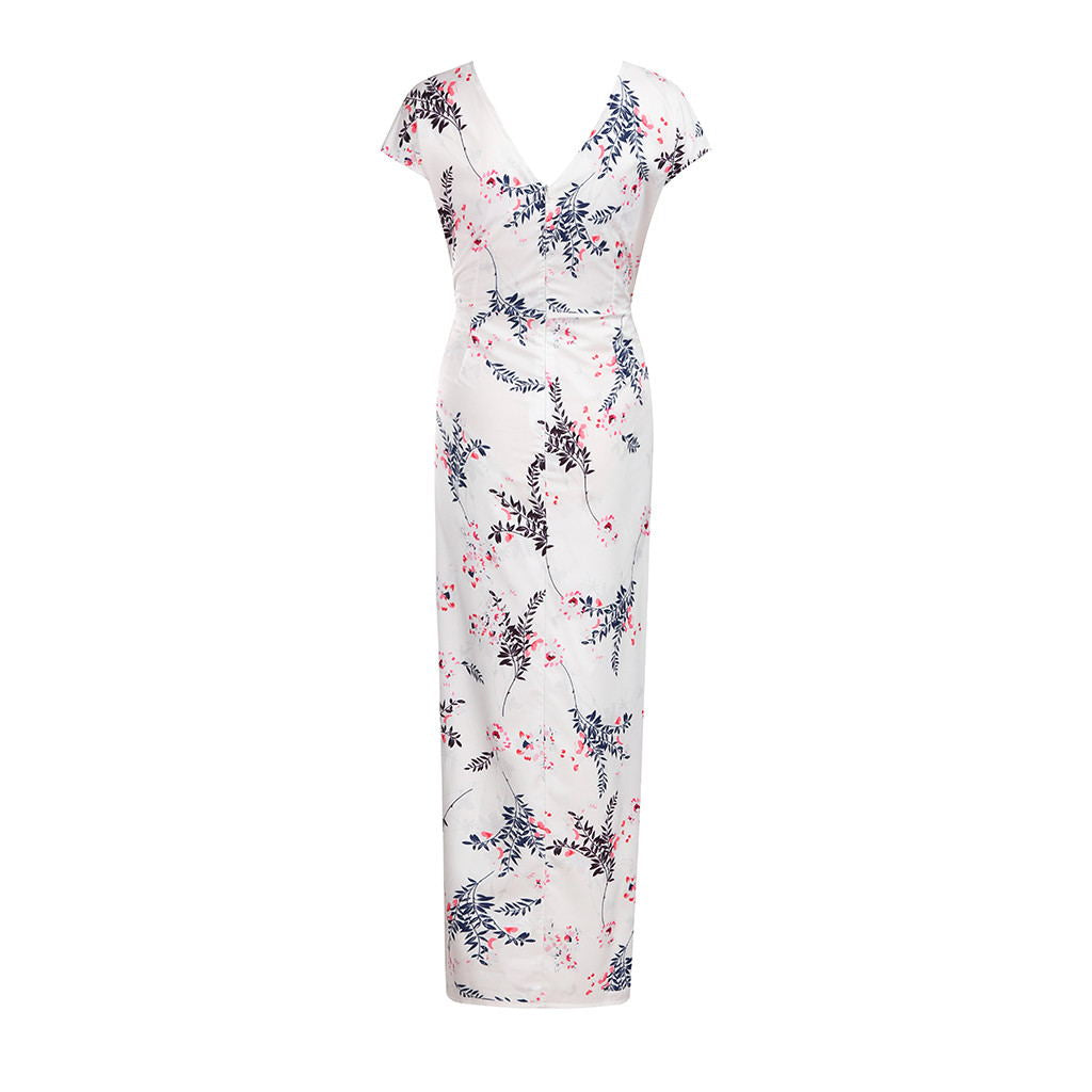 0 Printed Slim Thin Floral Chiffon Dress