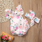 0 Floral Ruffled Set Infant Casual Trend Cute Little Floral Triangle Dress Two Piece Suit Girl Explosion Climbing Suit