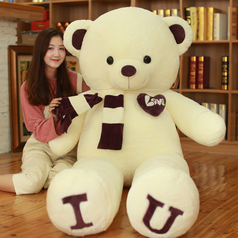 0 Heart Bear Pillow Plush Toy Valentine's Day Gift65.78 White-100cm