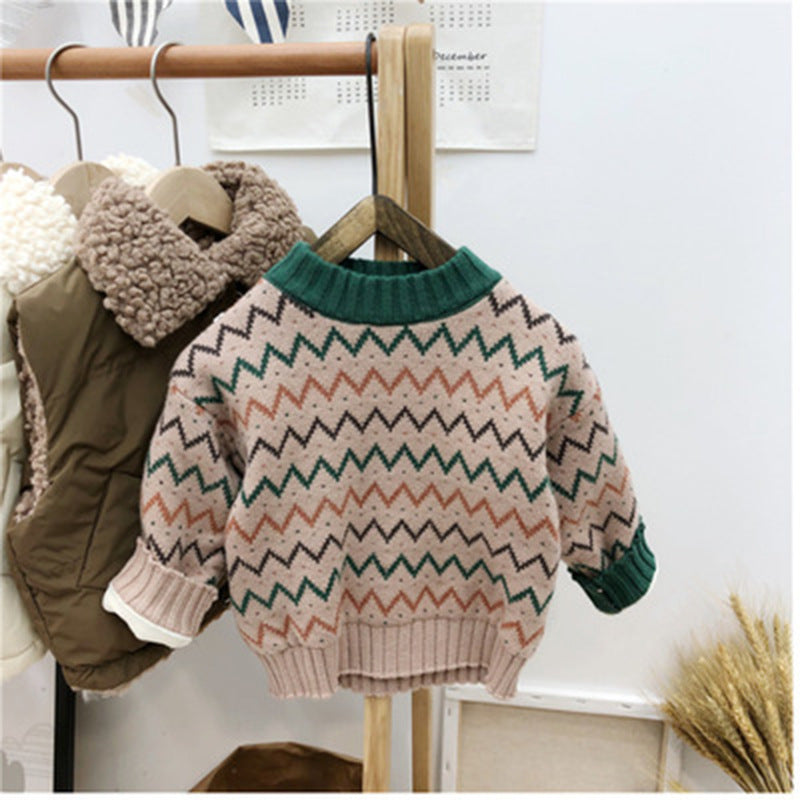 0 Korean Version Of Childrens Clothing Mens And Womens Baby Sweater14.00 Apricot-140cm