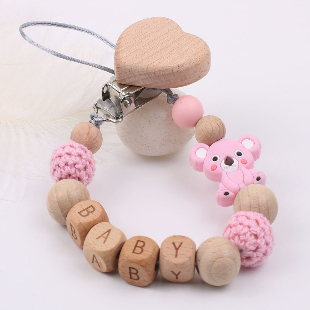 0 Baby products soothing beech wood mouth chain clip9.23 Pink