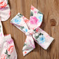 0 Floral Ruffled Set Infant Casual Trend Cute Little Floral Triangle Dress Two Piece Suit Girl Explosion Climbing Suit