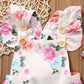 0 Floral Ruffled Set Infant Casual Trend Cute Little Floral Triangle Dress Two Piece Suit Girl Explosion Climbing Suit