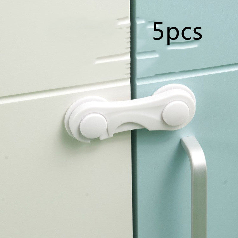 0 New Baby Safety Protection Lock Drawer Lock Child Safety Anti-pinch Hand Cabinet Door Refrigerator Lock Toilet Lock9.24 White-5pcs