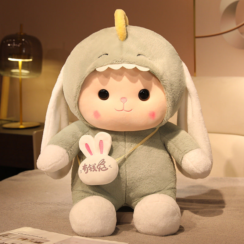 0 Cute Rabbit Doll Pillow Plush Toy Girl39.41 Dinosaur-45cm