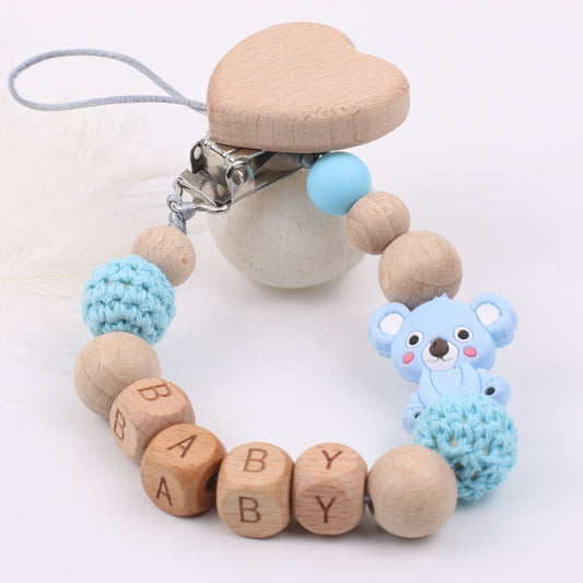 0 Baby products soothing beech wood mouth chain clip9.23 Blue