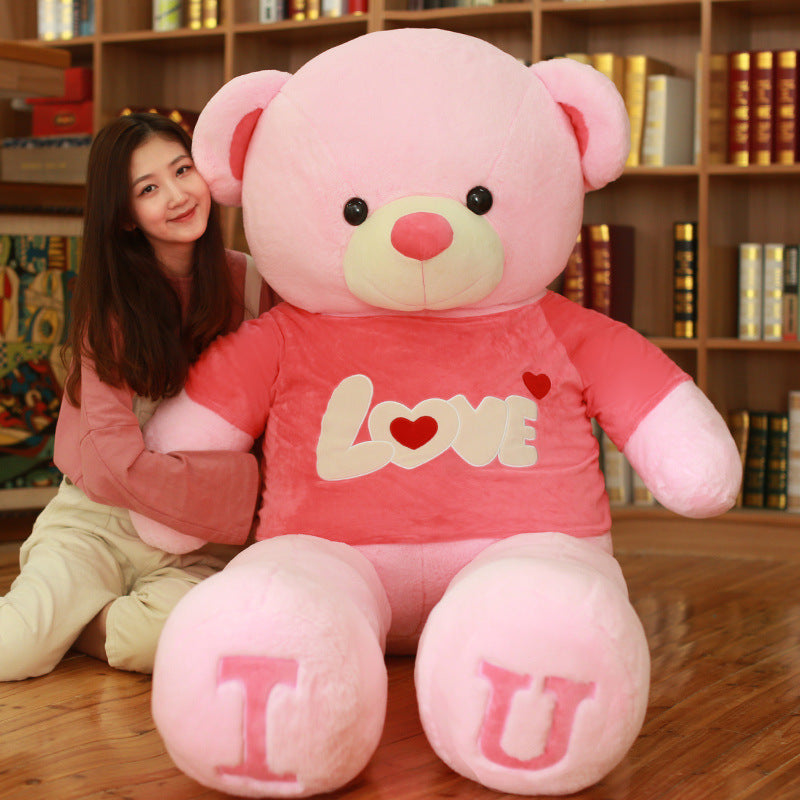 0 Heart Bear Pillow Plush Toy Valentine's Day Gift62.34 Pink-A-100cm