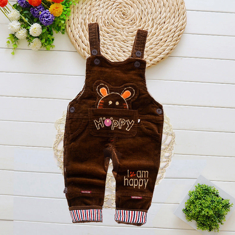 Salopete Salopette enfant fille10.00 Happy-bear-coffee-90cm