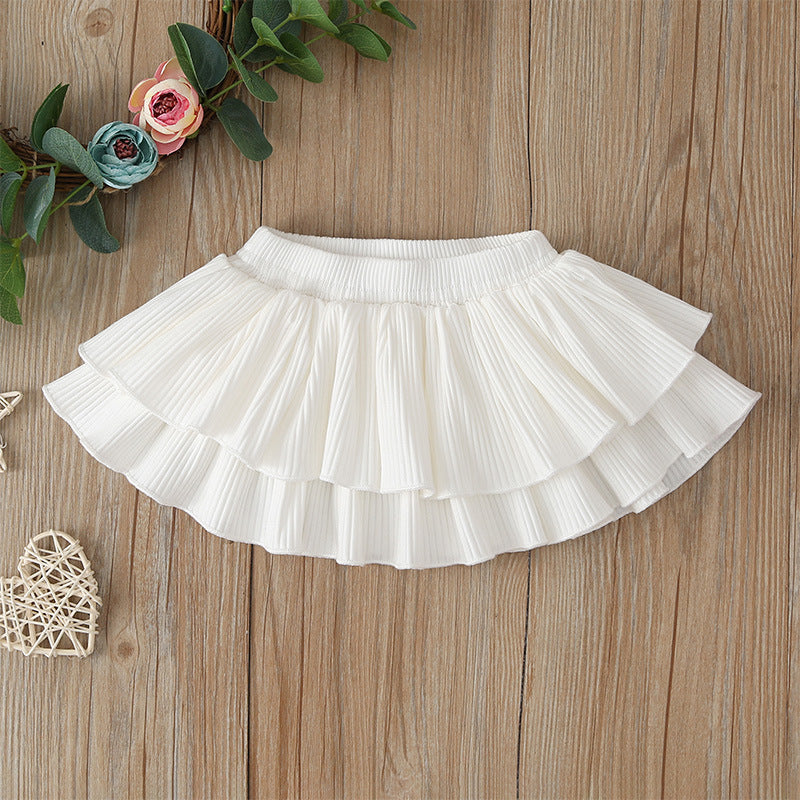 0 Printed fashionable baby girls' clothes6.12 White-skirt-80cm