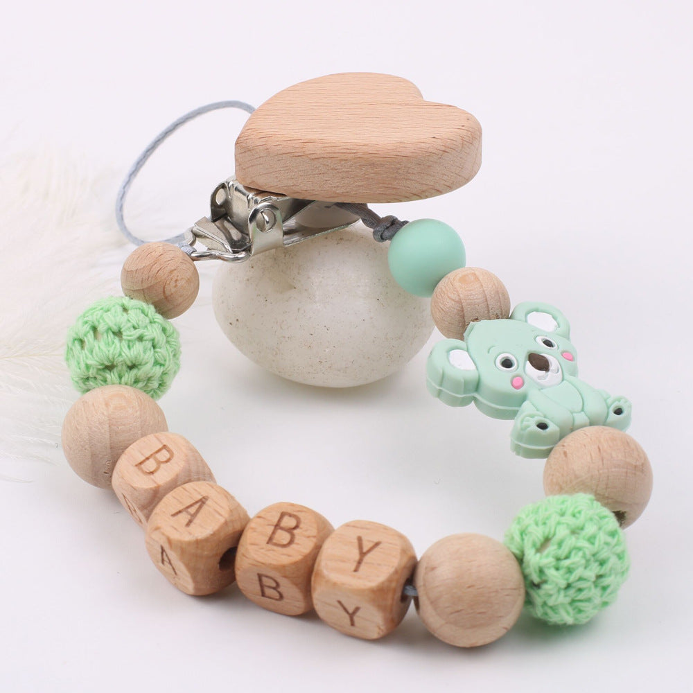 0 Baby products soothing beech wood mouth chain clip9.23 Green