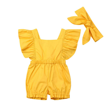 0 Pineapple print baby romper8.16 Yellow-80cm