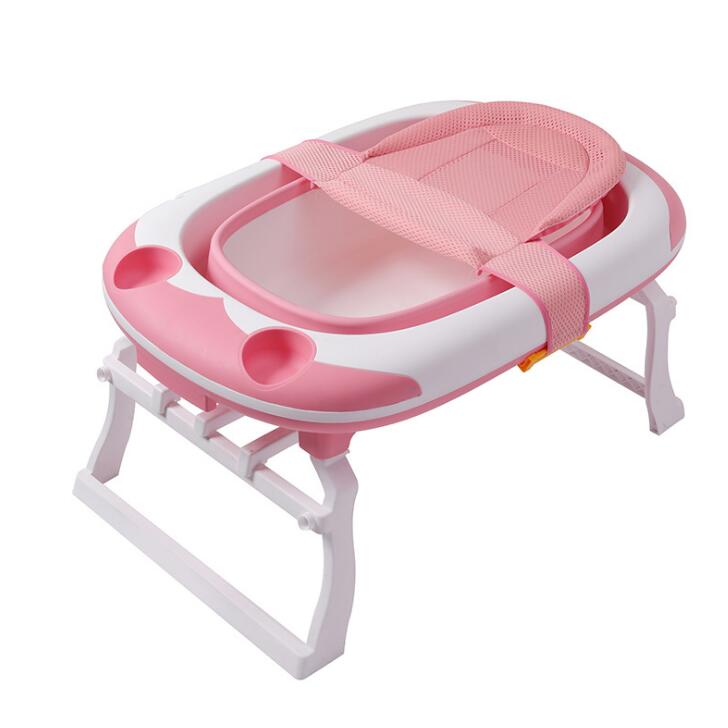 0 Baby folding tub large can sit thick bath tub175.79 Pink