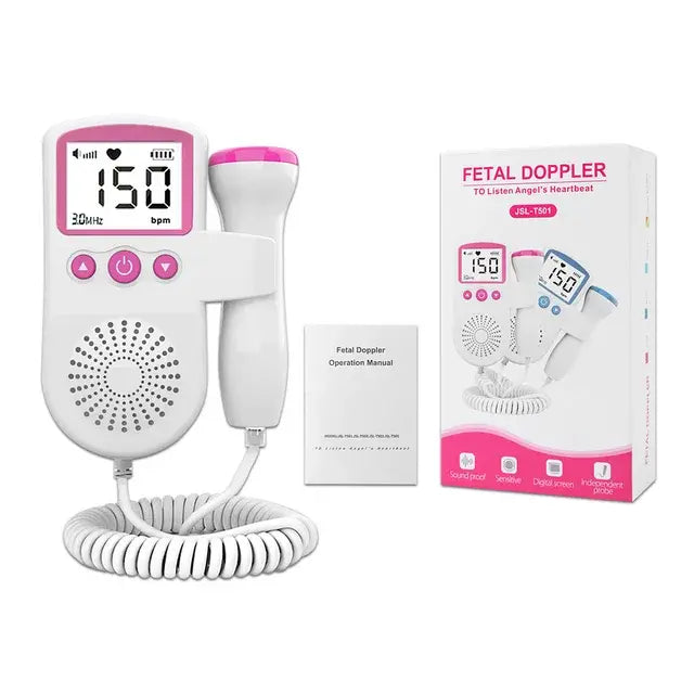 Moniteur de frequence Moniteur de fréquence cardiaque portable pour bébé enceinte, doppler domestique, compteur de grossesse pour bébé, détecteur d'échographie sonore fœtale, 3.0MHz27.90 type-1-pink