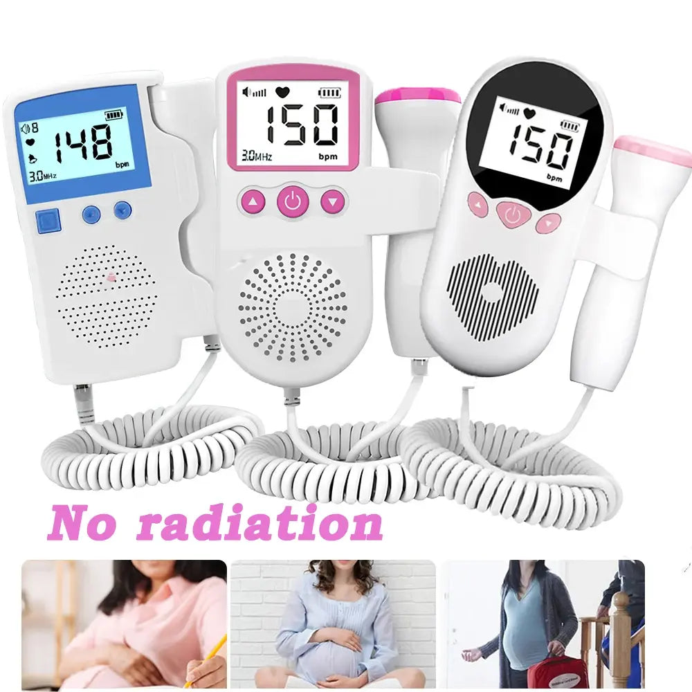 Moniteur de frequence Moniteur de fréquence cardiaque portable pour bébé enceinte, doppler domestique, compteur de grossesse pour bébé, détecteur d'échographie sonore fœtale, 3.0MHz