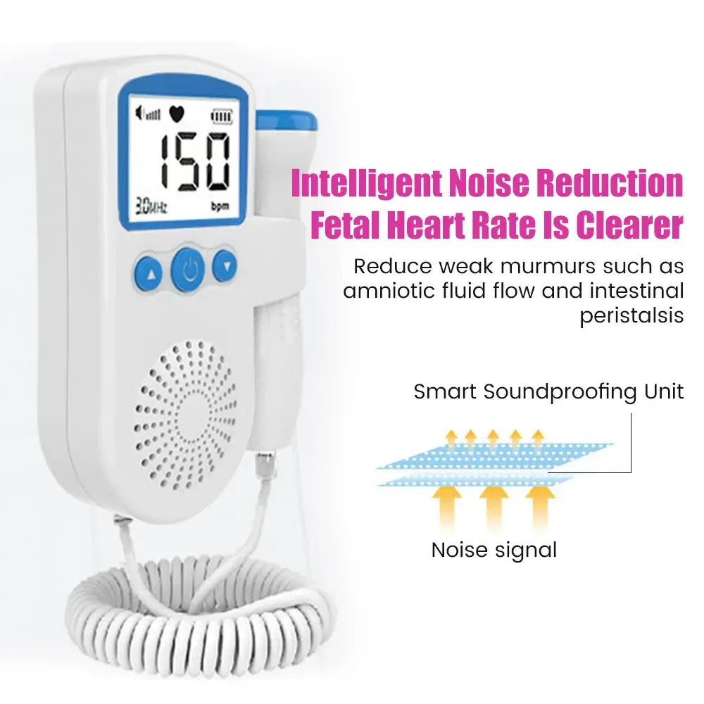 Moniteur de frequence Moniteur de fréquence cardiaque portable pour bébé enceinte, doppler domestique, compteur de grossesse pour bébé, détecteur d'échographie sonore fœtale, 3.0MHz